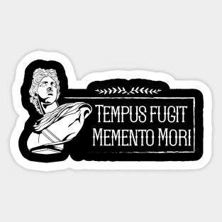 Latin saying - Tempus Fugit Memento Mori Sticker